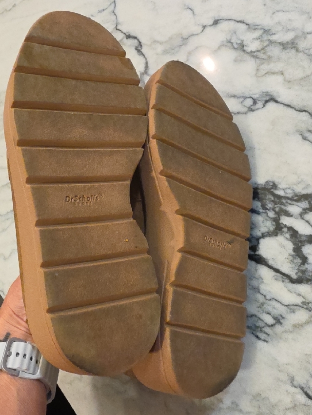 Dr. Scholl's Tan Suede Platform Loafers - Picture 5 of 6